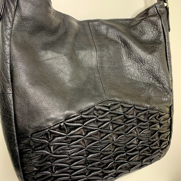 Day and Mood Isa Hobo Purse Black Leather Shoulder Strap Anthropologie - Picture 3 of 12